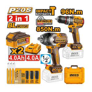 ست دو عددی دریل و بکس شارژی اینکو مدل COSLI250586