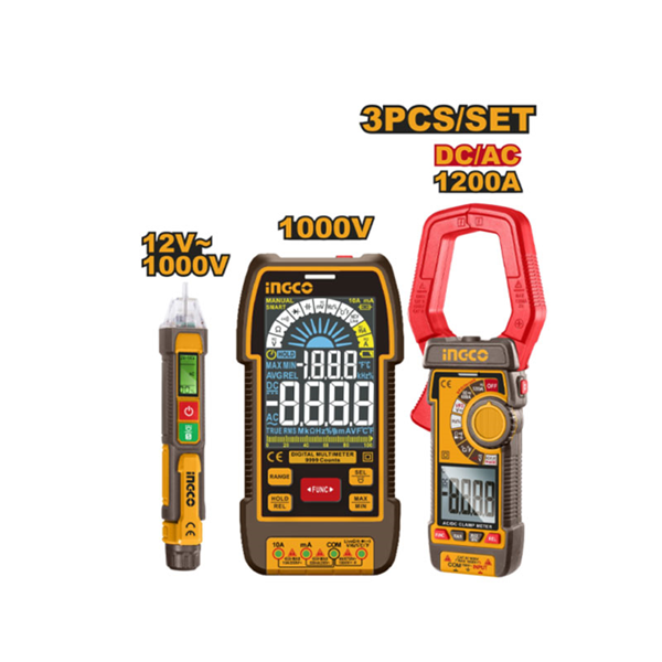 ست 3 عددی مولتی متر کلمپی و دیجیتال و تستر اینکو مدل COS24069