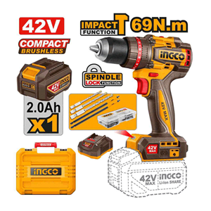 دریل پیچگوشتی شارژی چکشی 42 ولت اینکو مدل CIDLI426981