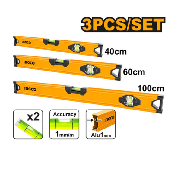 ست سه عددی تراز دستی 100/60/40 سانتی متر اینکو مدل HSL10403