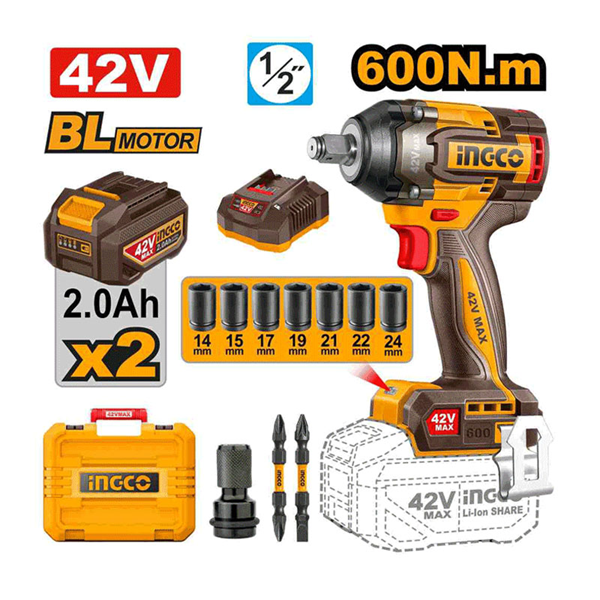 بکس شارژی 1/2 اینچ 42 ولت اینکو مدل CIWLI42602